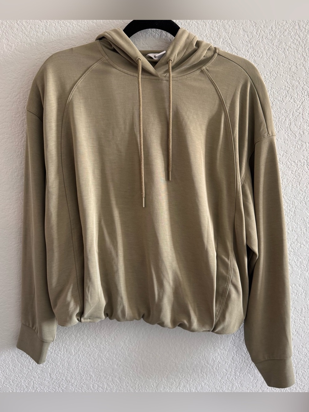 Athleta Seasoft Bubble Hem Sweatshirt - Size S - Olive Branch
